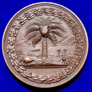 New Zealand Interprovincial Exhibition 1872 Christchurch Prize Medal, reverse