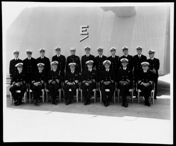 NH 109840 Battleships, Battle Force, U.S. Fleet, Commander and Staff, circa 1938