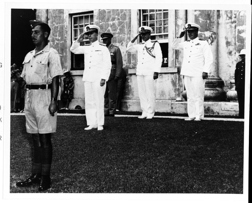 NH 90960 Bermuda Admirals Royal E. Ingersoll, Walter K. Kilpatrick and Ingram C. Sowell