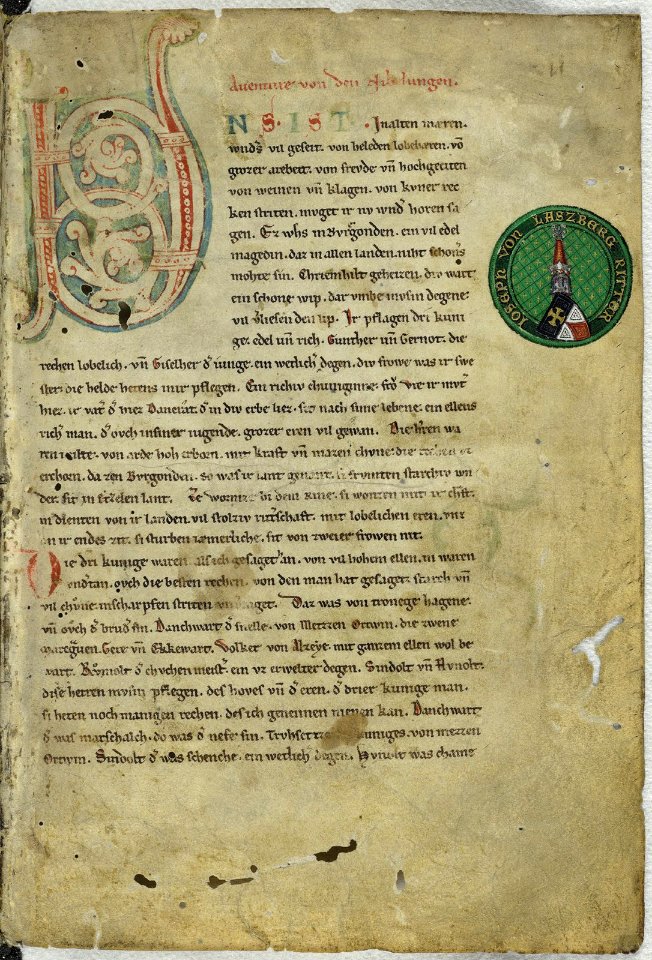 Nibelungen-Handschrift C, Blatt 1r