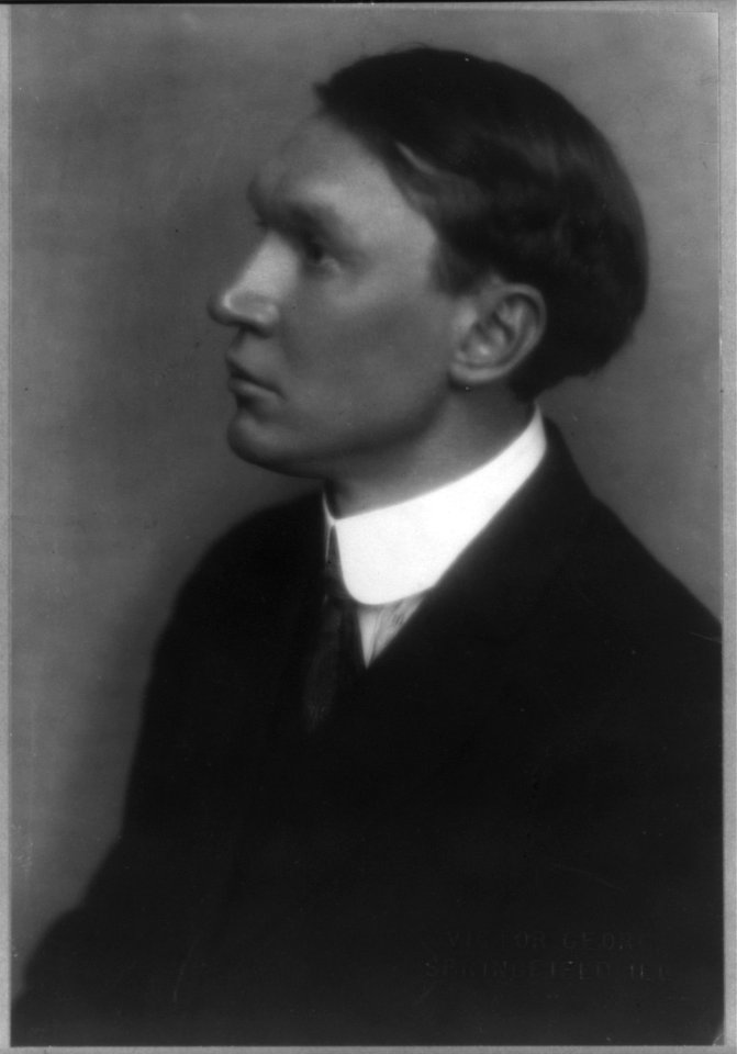 Nicholas Vachel Lindsay, 1879-1931, head-and-shoulders portrait, profile LCCN2005691546