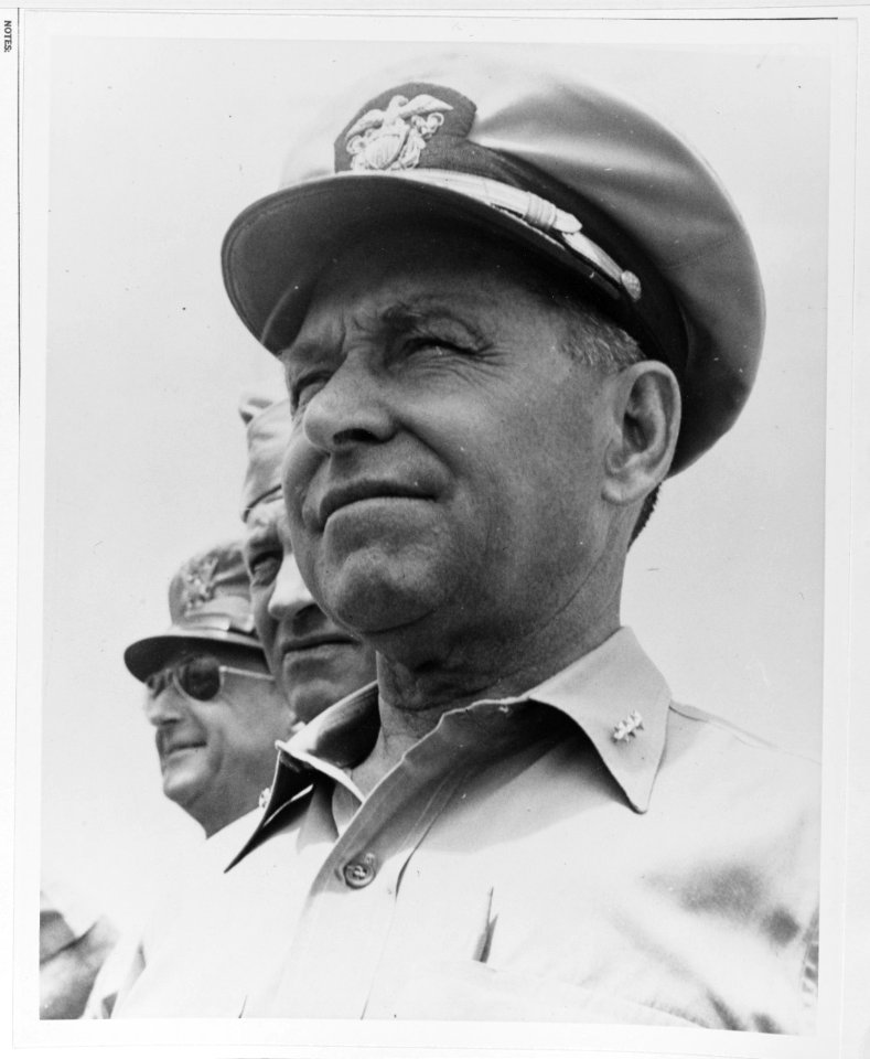 NH 62235 Vice admiral John H. Newton at Noumea, Caledonia