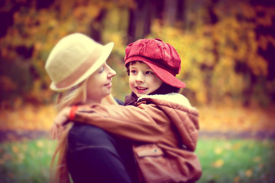 Boy baby autumn leaves