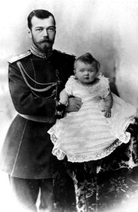 Nicholas II with his baby daughter Olga Nikolaevna