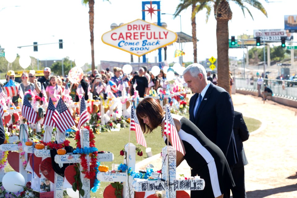 Mike Pence and Karen Pence, Las Vegas Memorial