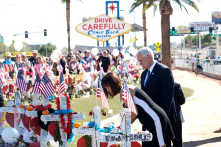 Mike Pence and Karen Pence, Las Vegas Memorial