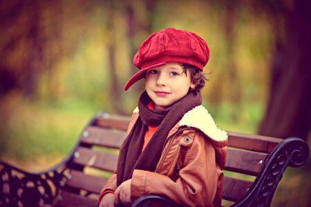 The child on the bench the boy on the bench nature