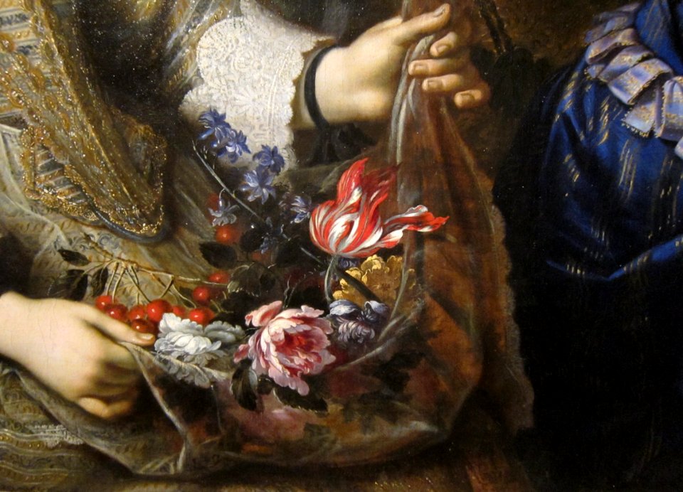 Pierre Mignard - The Children of the Duc de Bouillon 1647 (detail flowers)