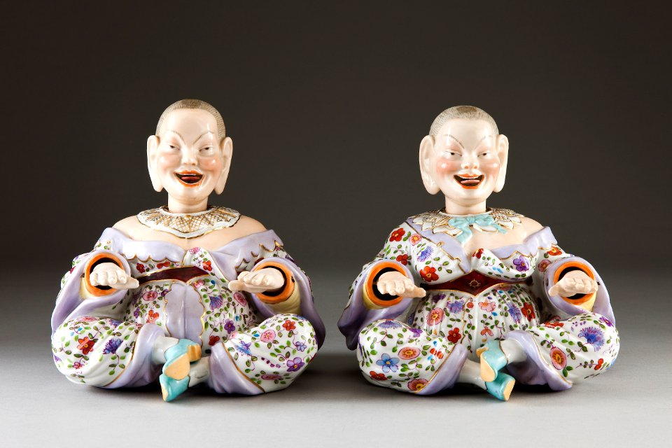 Nickdockor föreställande kineser, gjorda i porslin på 1800-talets slut - Hallwylska museet - 93879