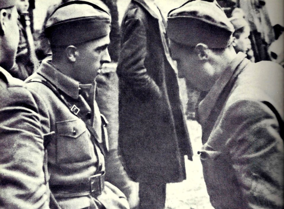 Mile Kilibarda in Mirko Bračič pred napadom na Kočevje 1943