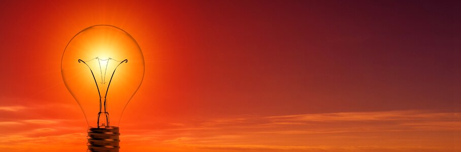 Energy revolution light bulb sun