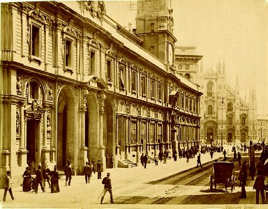 Milano via Mercanti ca 1890