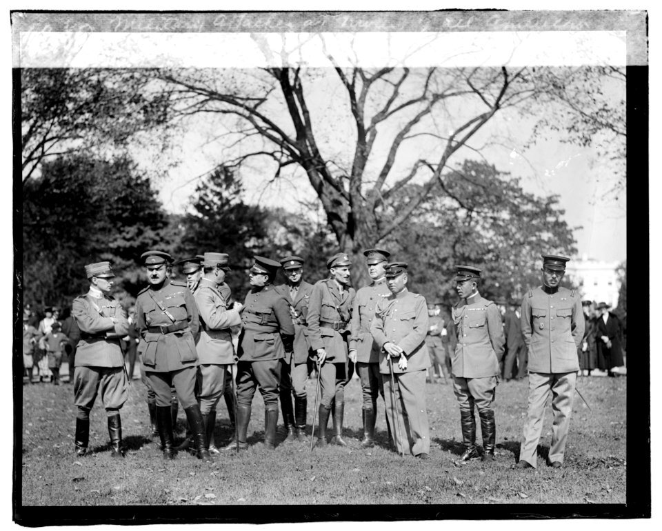 Military attaches at review of all American Detachment LCCN2016819732