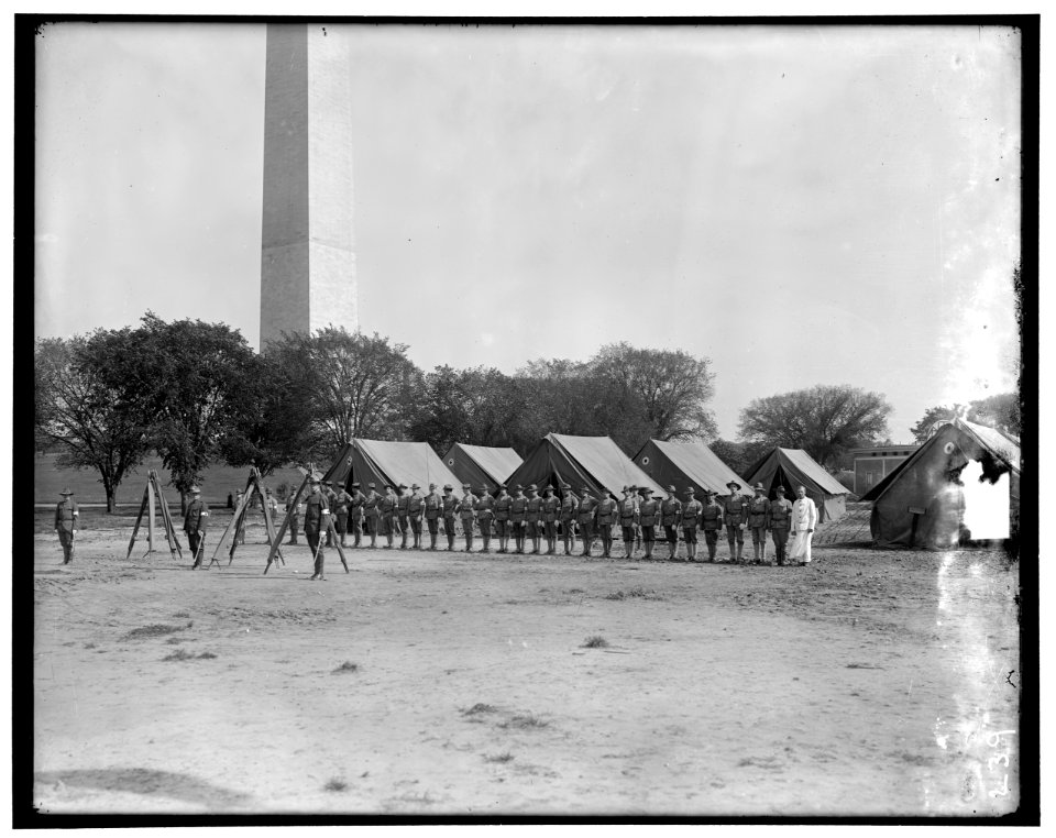 Military camp; base of Washington Monument) LOC hec.13358