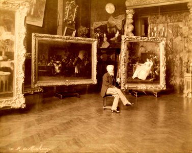 Mihály von Munkácsy in his studio
