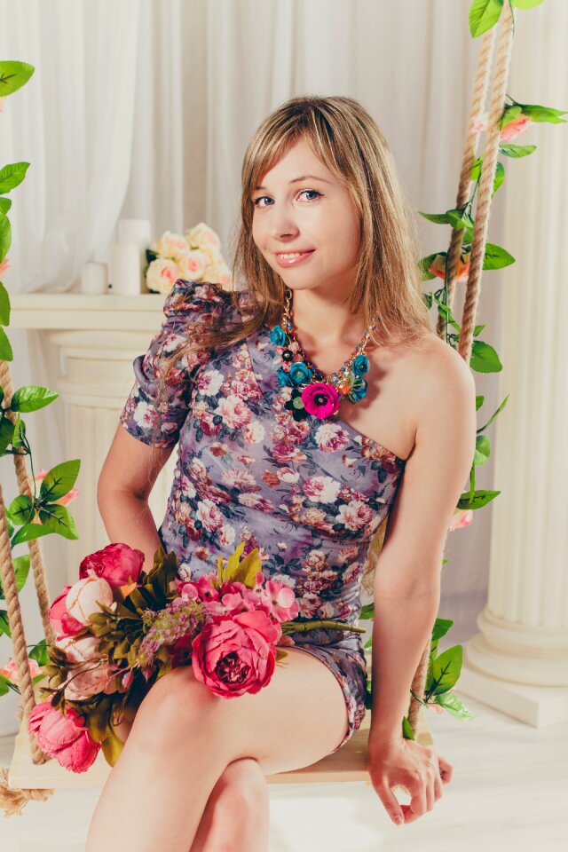 Flowers female portrait beautiful