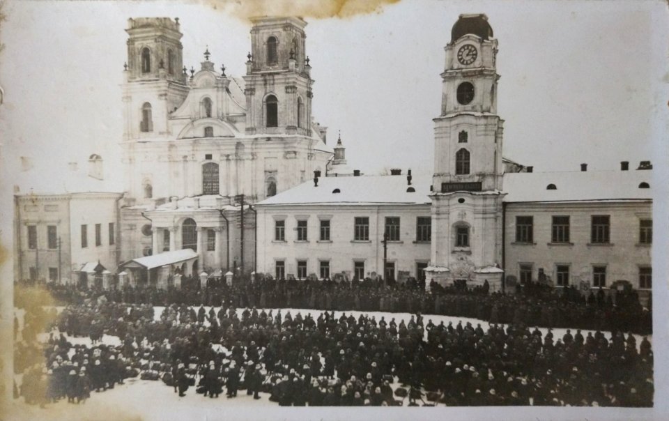 Miensk, Vysoki Rynak, Jezuicki-Katedra. Менск, Высокі Рынак, Езуіцкі-Катэдра (21.02.1918)