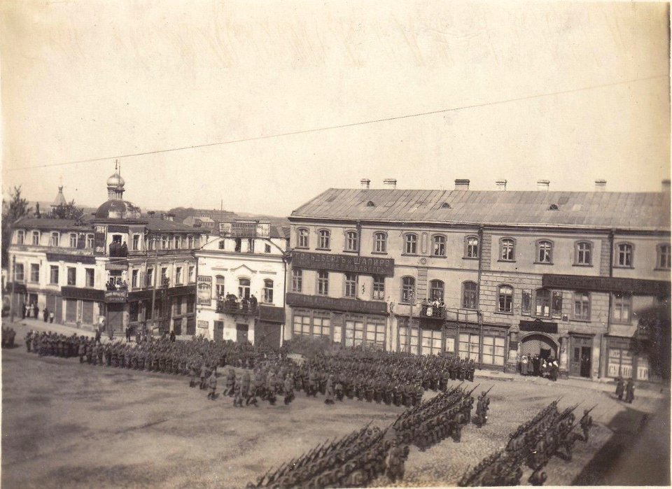 Miensk, Vysoki Rynak-Školnaja. Менск, Высокі Рынак-Школьная (06.1918) (1)