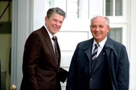 Mikhail Gorbachev and Ronald Reagan