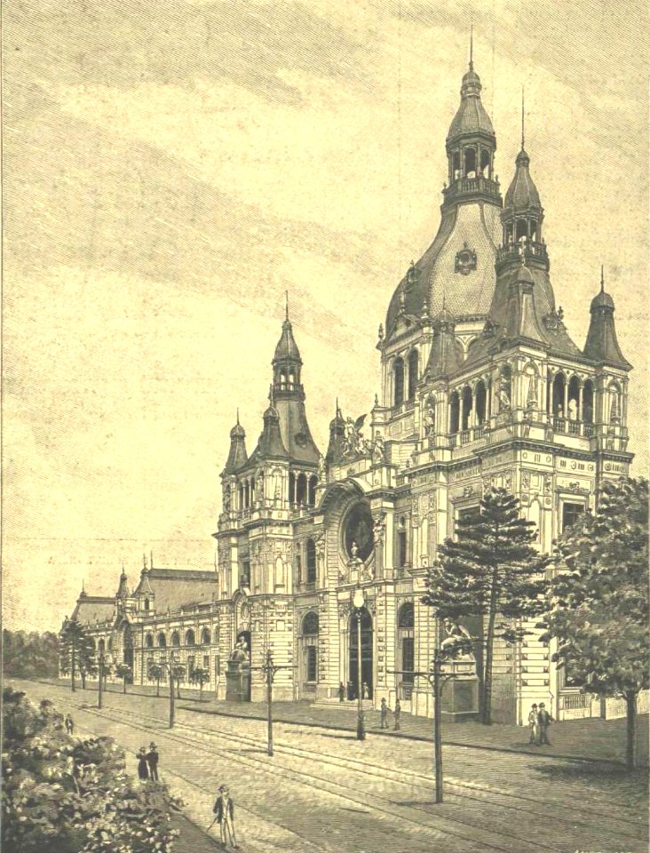 Millenniumi Kiállítás a Városligetben Budapesten. Közlekedésügyi csarnok 1896-23