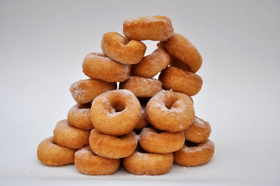 Sugar donuts food gray food