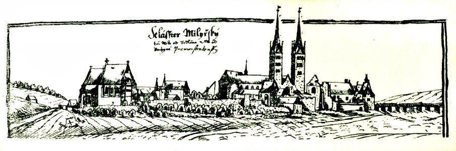 Milevsko klášter rytina
