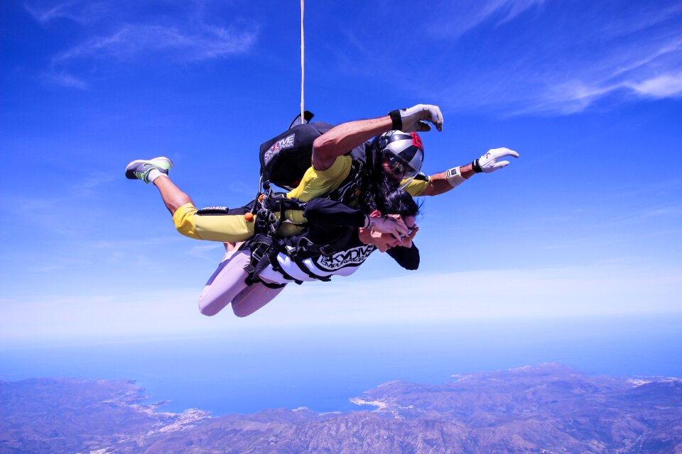 Extreme paragliding sky