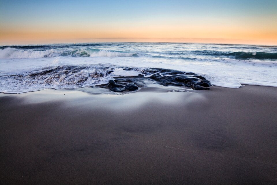 Beach waves sand photo