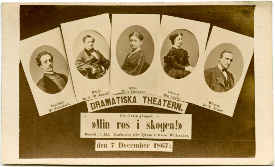 Min ros i skogen, Dramatiska teatern 1867. Rollporträtt - SMV - H9 158