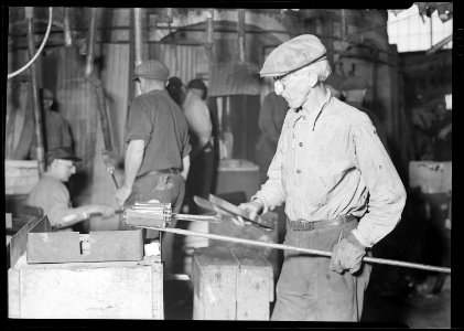 Millville, New Jersey - Glass bottles. (Man at work.) - NARA - 518665