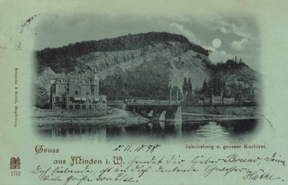 Minden (Westf.), Nordrhein-Westfalen - Porta Westfalica, Jakobsberg und Hotel Großer Kurfürst (2) (Zeno Ansichtskarten)