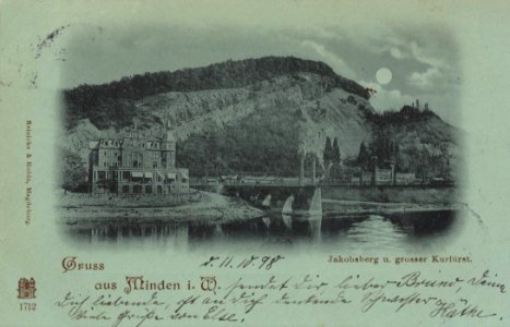 Minden (Westf.), Nordrhein-Westfalen - Porta Westfalica, Jakobsberg und Hotel Großer Kurfürst (2) (Zeno Ansichtskarten)
