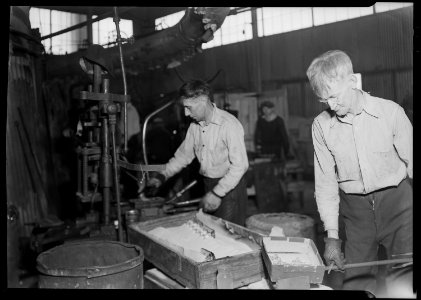Millville, New Jersey - Glass bottles. (Two men at work.) - NARA - 518663