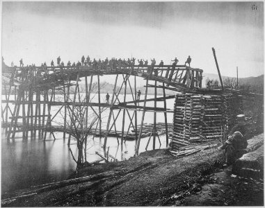 Military bridge over the Tennessee River built in 1863-1864 - NARA - 530422 photo