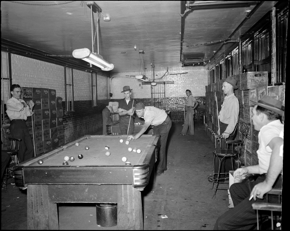 Miners in the community building. The Pocahontas Corporation, Mines 33-34, Bishop, Tazewell County, Virginia. - NARA - 541085