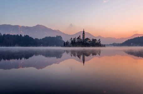 Slovenia castle island photo