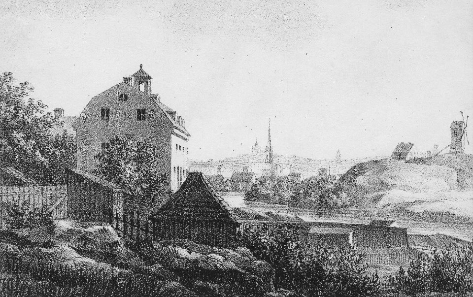 Nicolaihuset, litografi