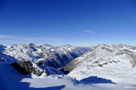 Cold mountain summit panorama photo