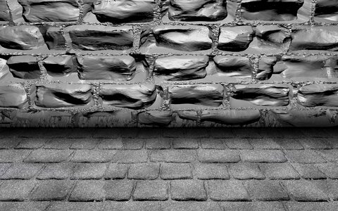 Sidewalk cobblestones paving stones photo