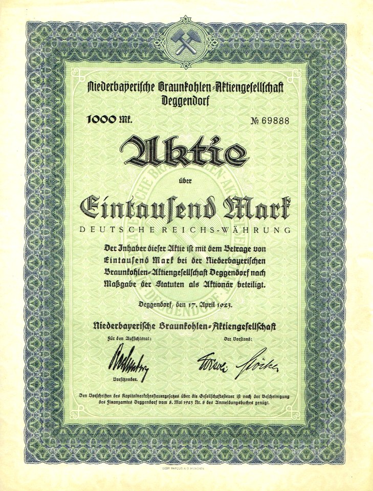 Niederbayerische Braunkohlen-AG 1923