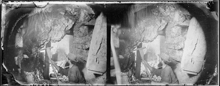 Miners at Work Underground, Virginia City Nevada - NARA - 519595