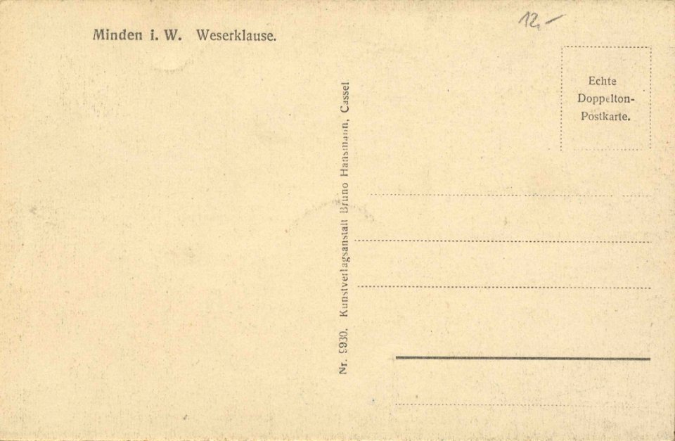 Minden (Westf.), Nordrhein-Westfalen - Weserklause (back) (Zeno Ansichtskarten)