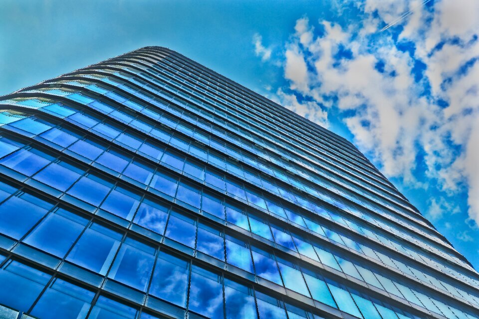 Skyscraper bluish blue