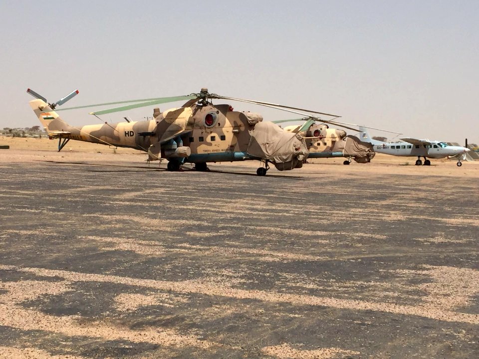 Nigerien armed force helicopters in Diffa 2016