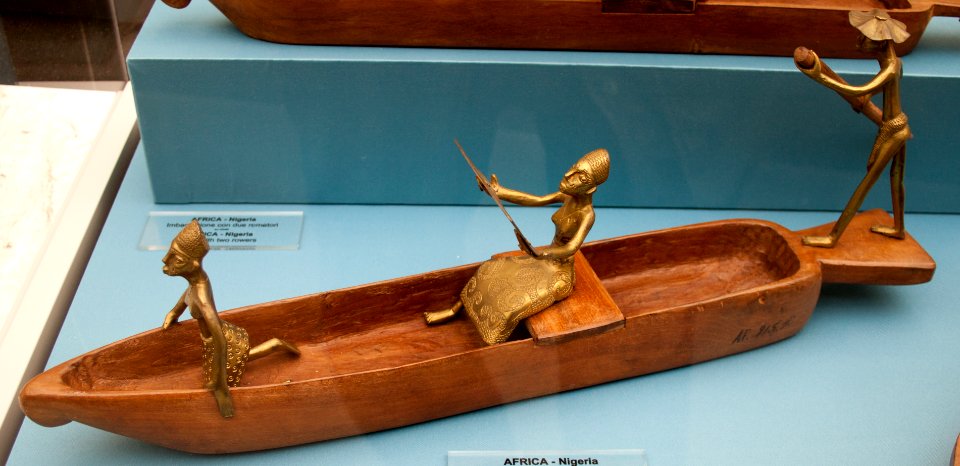 Nigeria, boat with passengers, model in the Vatican Museums-2