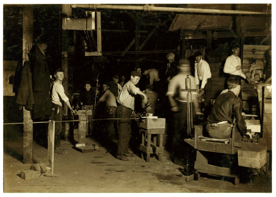 Night scene in a New Jersey Glass House. LOC nclc.01250
