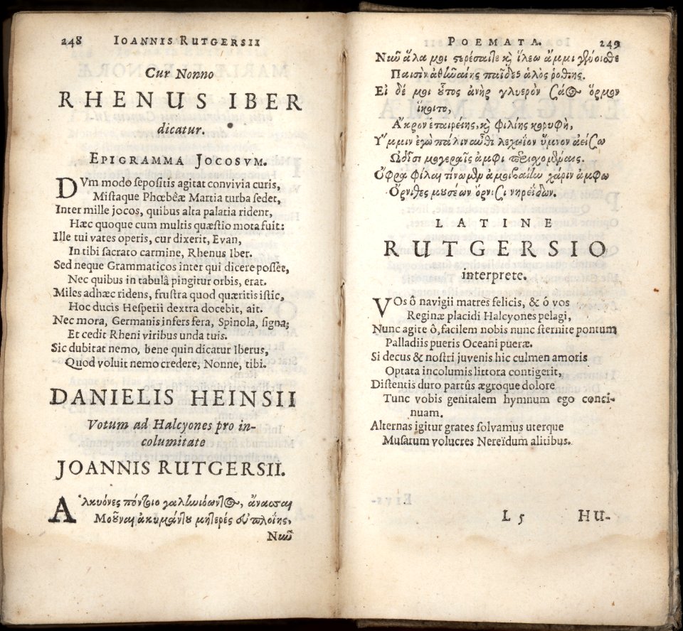 Nikolaes Heinsius the Elder, Poemata (Elzevier 1653), p. 248-249