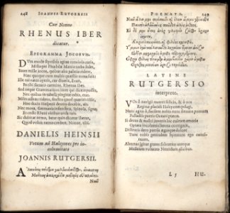 Nikolaes Heinsius the Elder, Poemata (Elzevier 1653), p. 248-249 photo