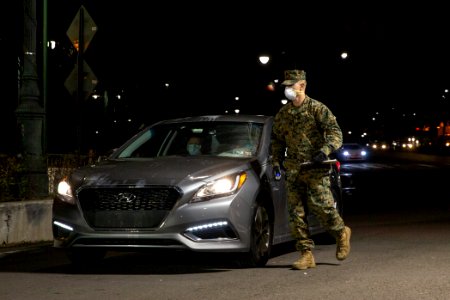 Night Watch 3 2 Marines Screen personnel in NYC for the USNS Comfort (49826282563) photo