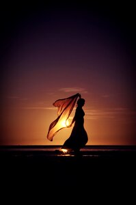 Silhouette abendstimmung beach